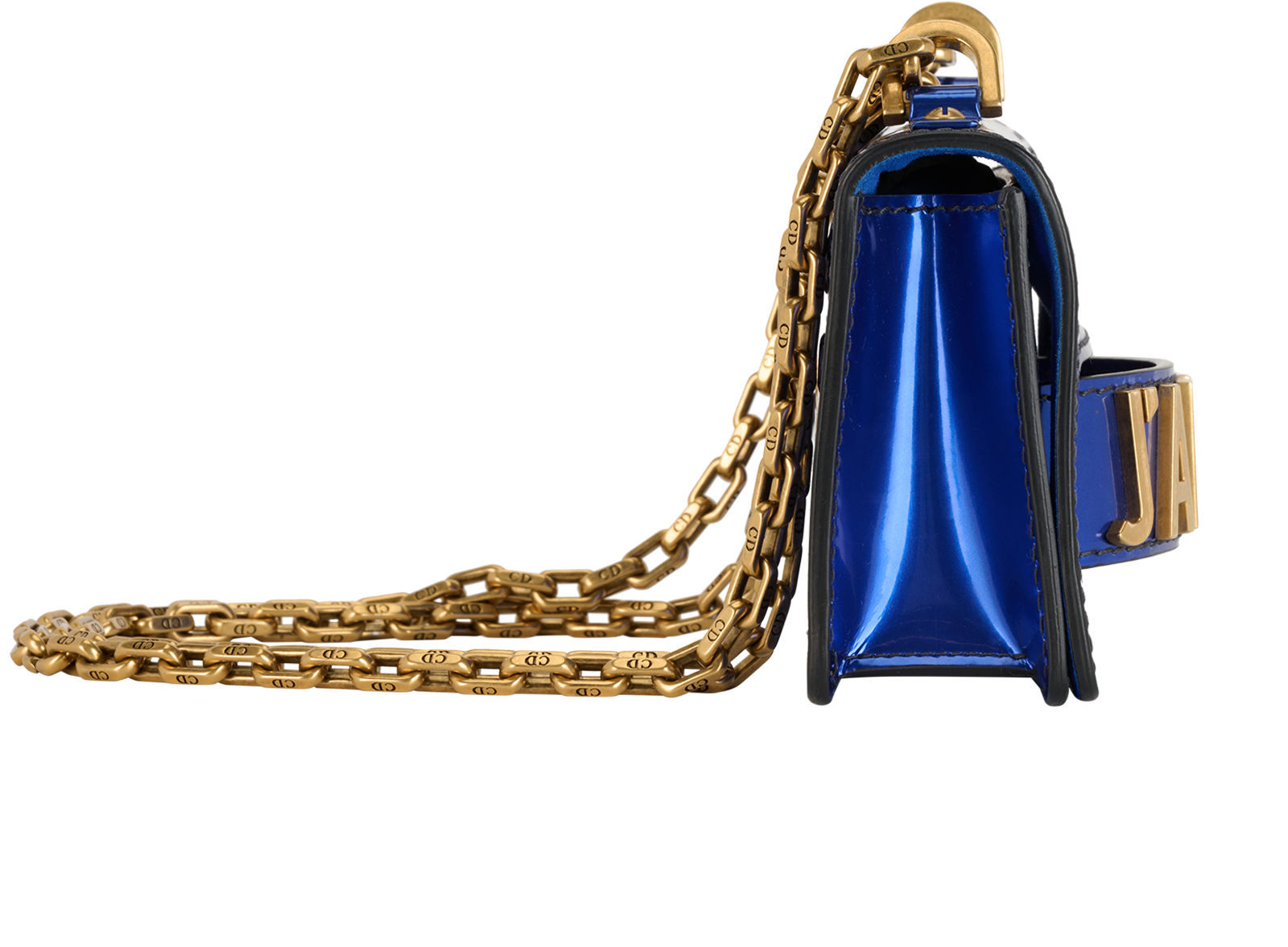 Mini J'Adior, &pound;850, Handbags, Blue, Patent Leather, Side view